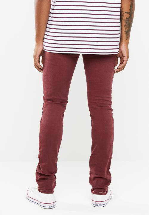 Cotton On - Slim fit jean - burgundy