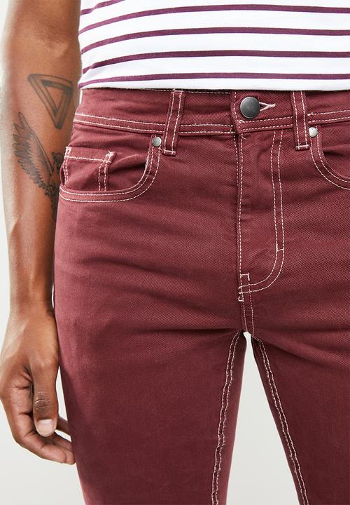 Cotton On - Slim fit jean - burgundy