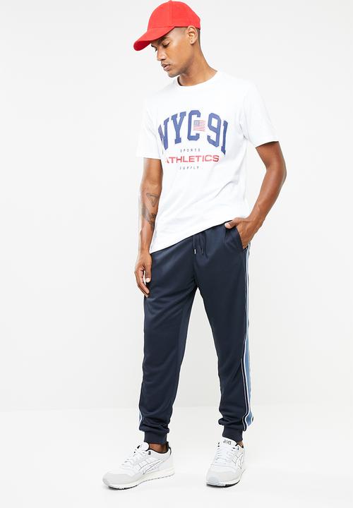 Cotton On - Slim tricot ribbed tape track jogger - navy