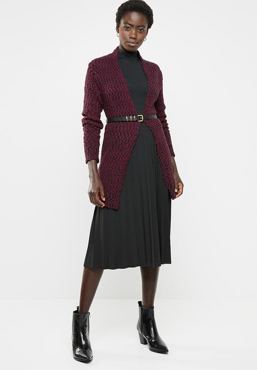 edit - Open front cardigan - burgundy