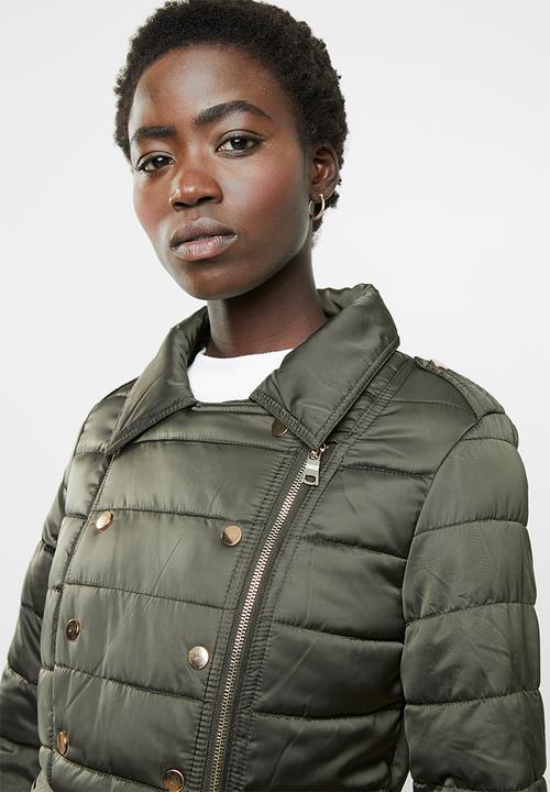 edit - Quilted puffer jacket - khaki