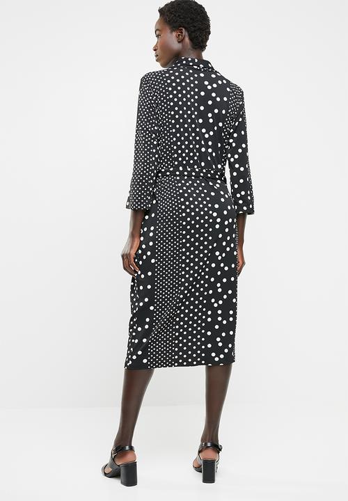 edit - Maxi wrap over dress - black & white