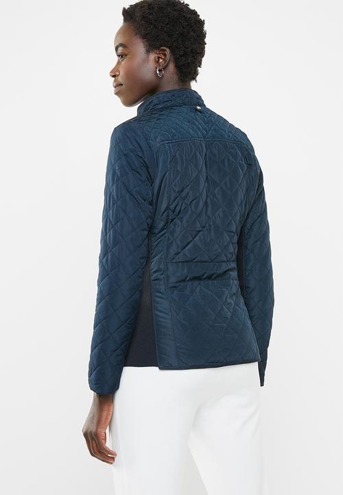 edit - Diamond quilted puffer jacket - navy