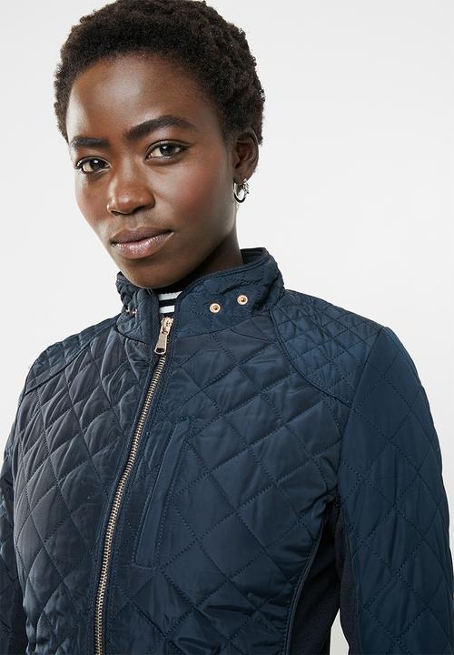 edit - Diamond quilted puffer jacket - navy