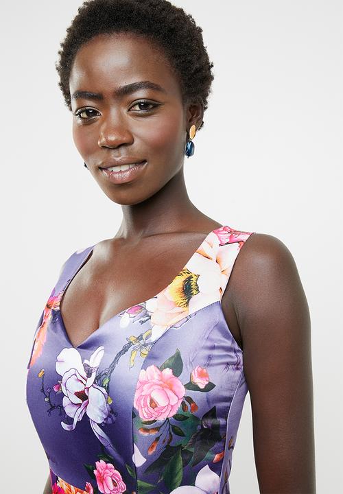 edit - Sleeveless fit and flare dress - purple