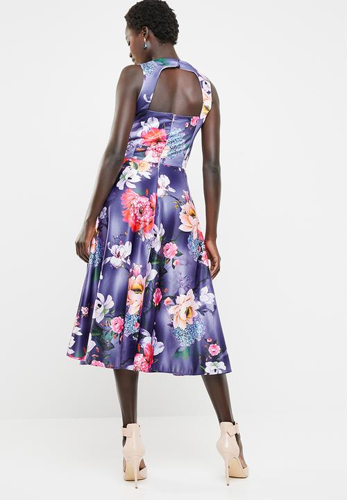 edit - Sleeveless fit and flare dress - purple