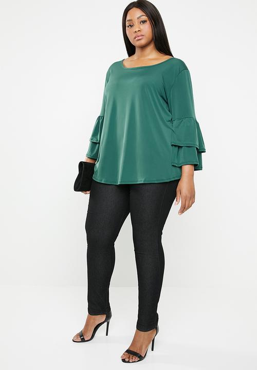 edit Plus - Bell sleeve tunic - green