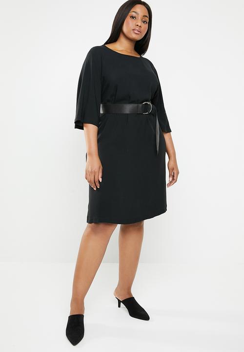 edit Plus - Boxy shift dress - black