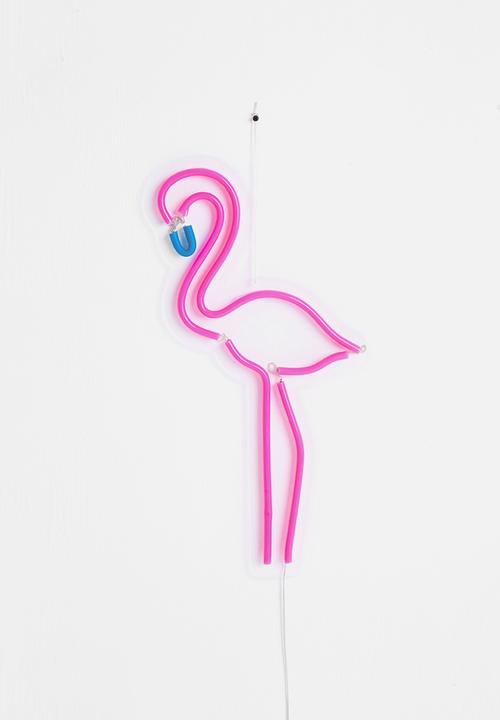 Typo - Led wall flamingo light - pink & blue