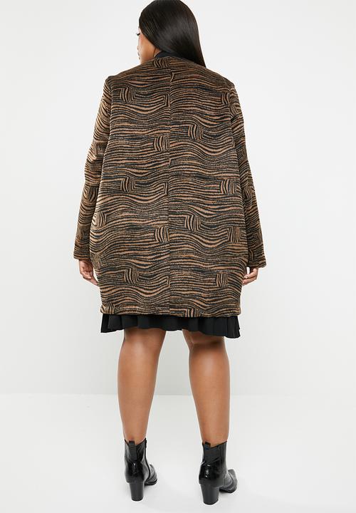 STYLE REPUBLIC PLUS - Stripe cocoon coat - Multi