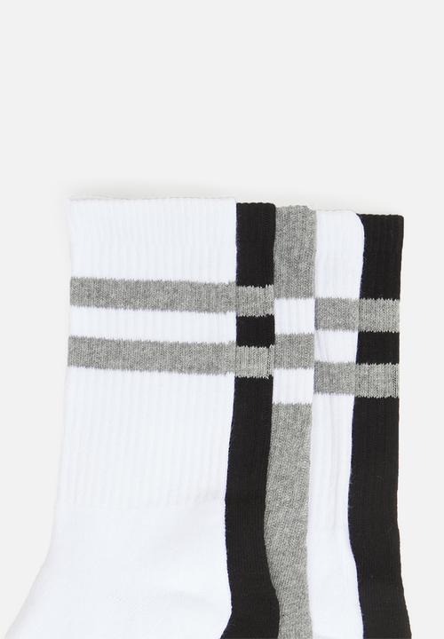 Brave Soul - Stripe cotton socks 5pk- multi-colour