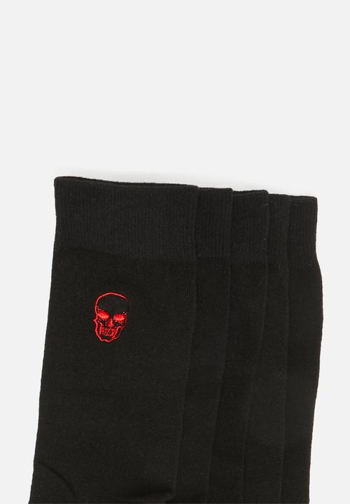 Brave Soul - Brave soul skull socks 5pk - black