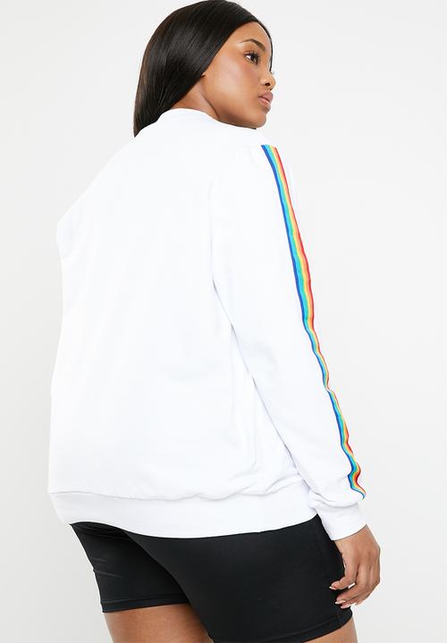 STYLE REPUBLIC PLUS - Rainbow sweater - white