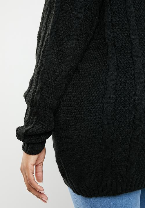 Missguided - Curve off shoulder knitted jumper - black