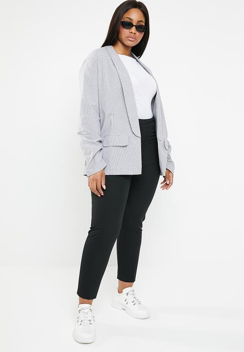 STYLE REPUBLIC PLUS - Ruched sleeve blazer - grey 