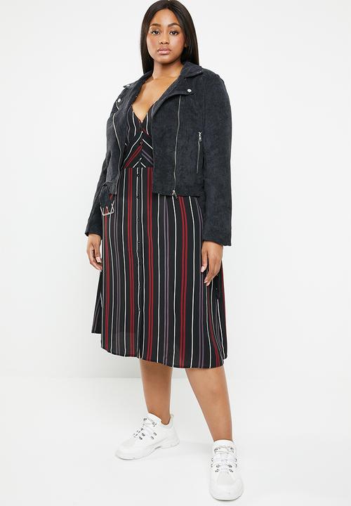 Brave Soul - Plus size stripe midi dress - multi