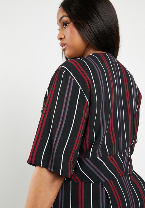 Brave Soul - Plus size stripe midi dress - multi