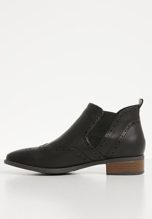 Jada - Brogue chelsea boot - black