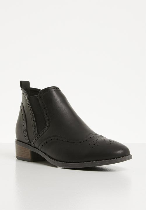 Jada - Brogue chelsea boot - black