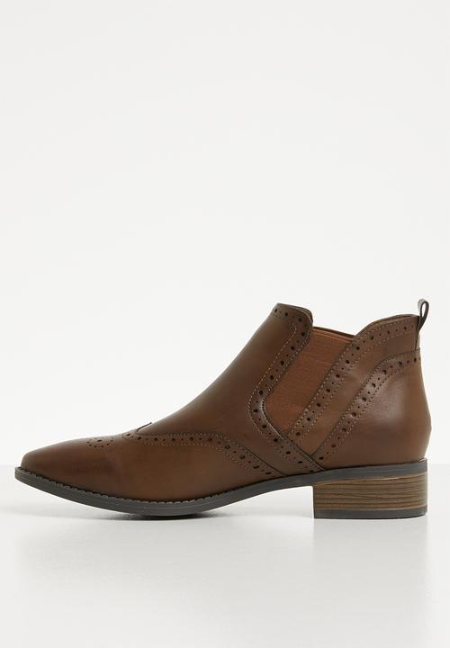 Jada - Brogue chelsea boot - brown
