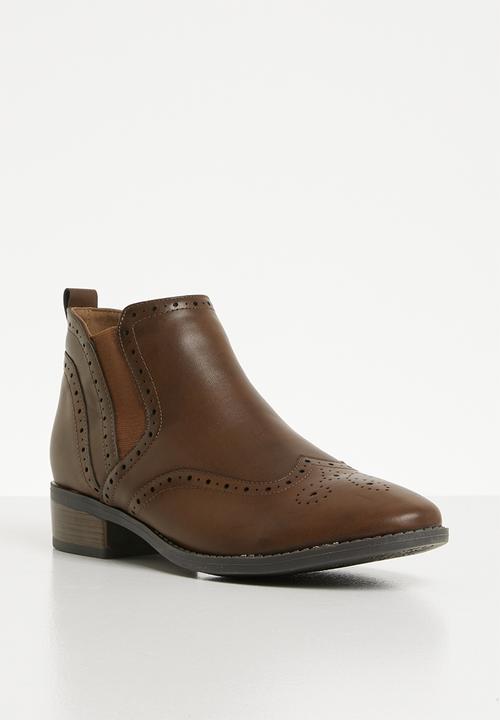 Jada - Brogue chelsea boot - brown