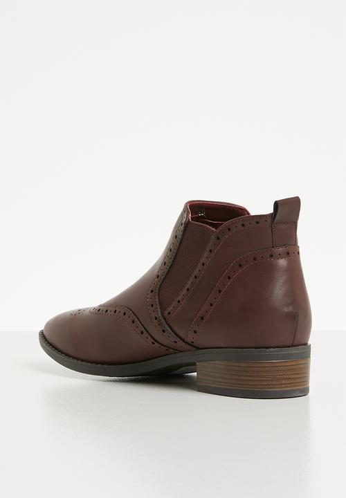Jada - Brogue chelsea boot - burgundy