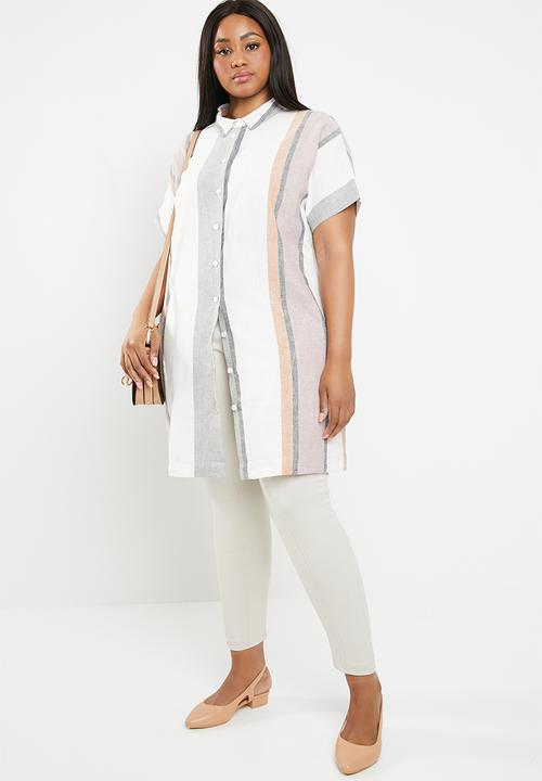 AMANDA LAIRD CHERRY - Nozibele plus button through tunic - multi