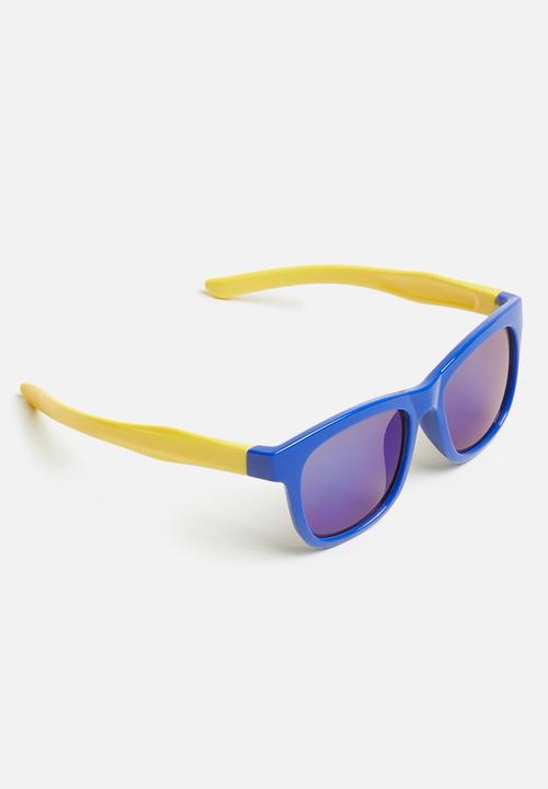 Pop Candy - Wayfarer Sunglasses - navy & yellow
