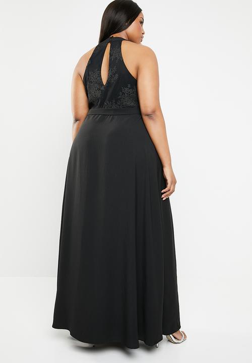 AMANDA LAIRD CHERRY - Mthandeni plus halter maxi dress - black