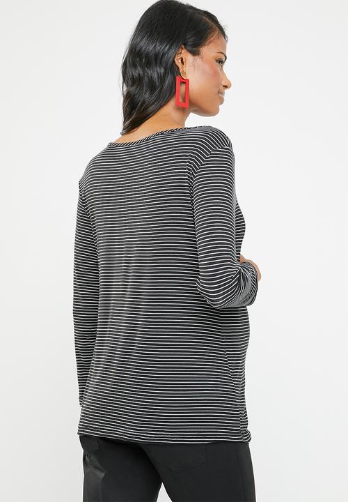 edit Maternity - Maternity boat neck top - black & white