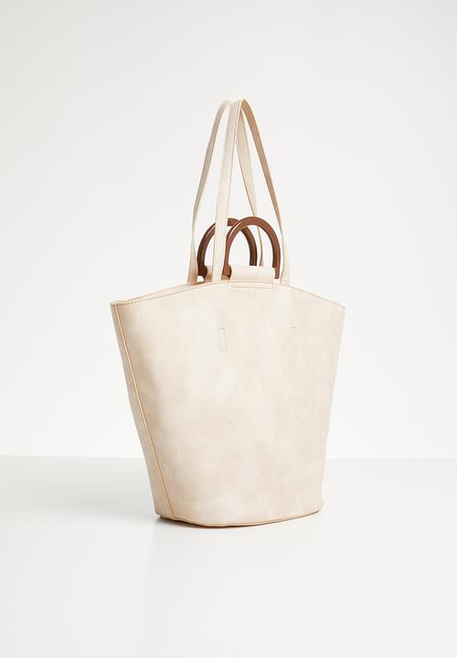 Superbalist - Wooden handle shopper bag - natural