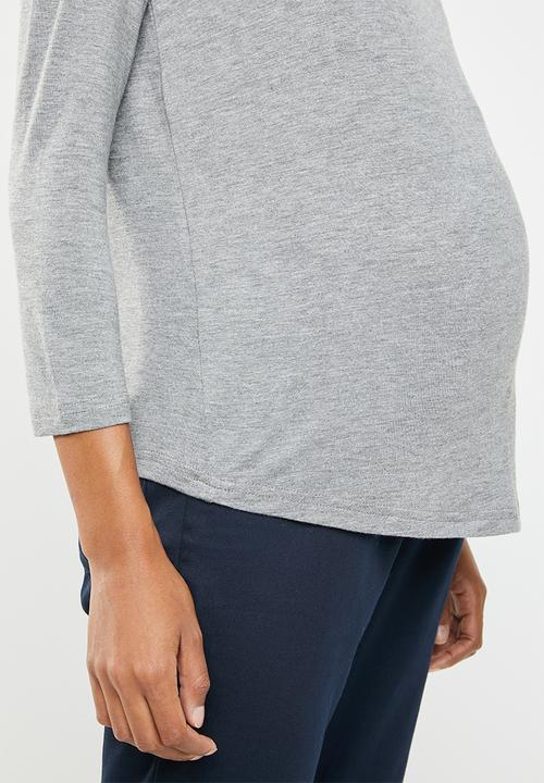 edit Maternity - Maternity boat neck top - grey