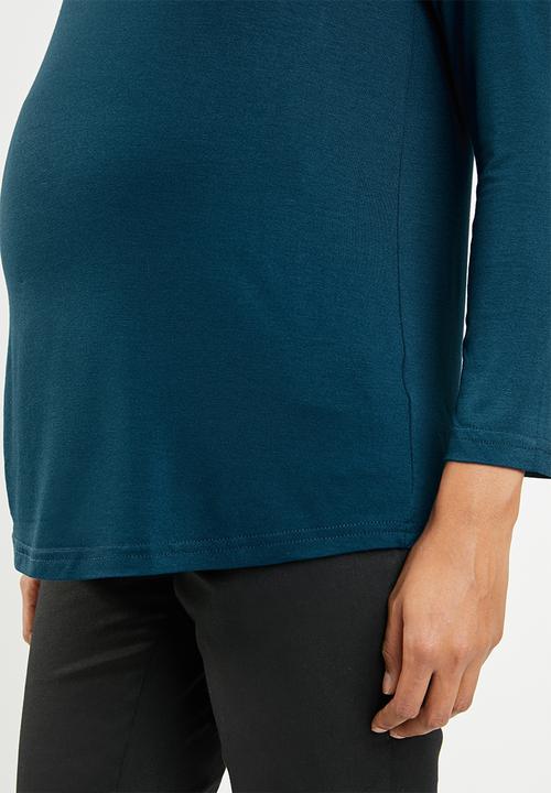 edit Maternity - Maternity boat neck top - blue