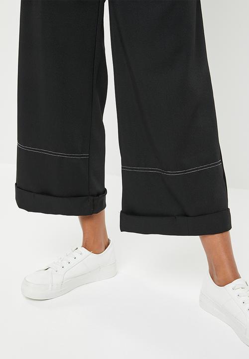 edit Maternity - Maternity stitch detail utility pants - black
