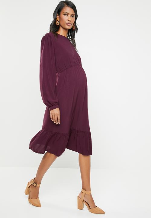 edit Maternity - Maternity tier smart dress - purple