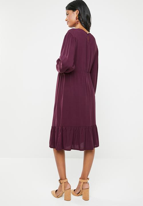 edit Maternity - Maternity tier smart dress - purple
