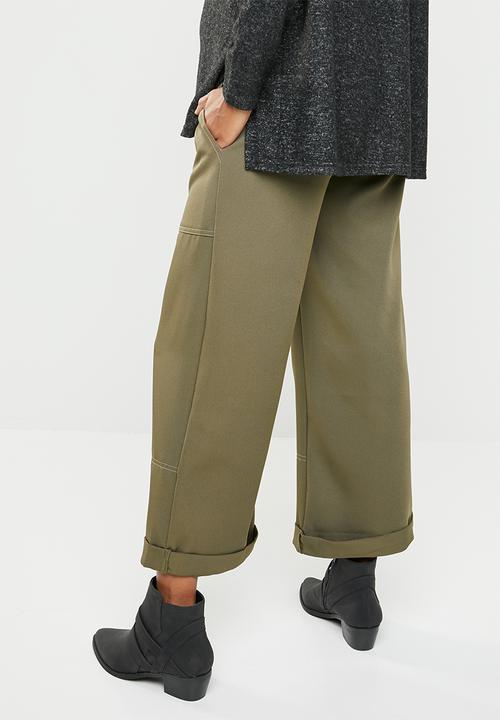 edit Maternity - Maternity Stitch detail utility pants - khaki