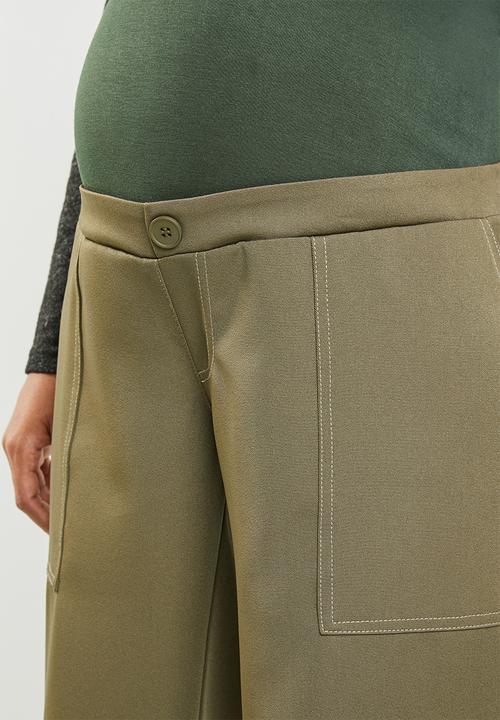 edit Maternity - Maternity Stitch detail utility pants - khaki