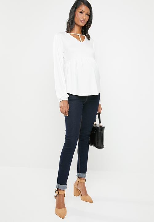 edit Maternity - T-detail blouse - white
