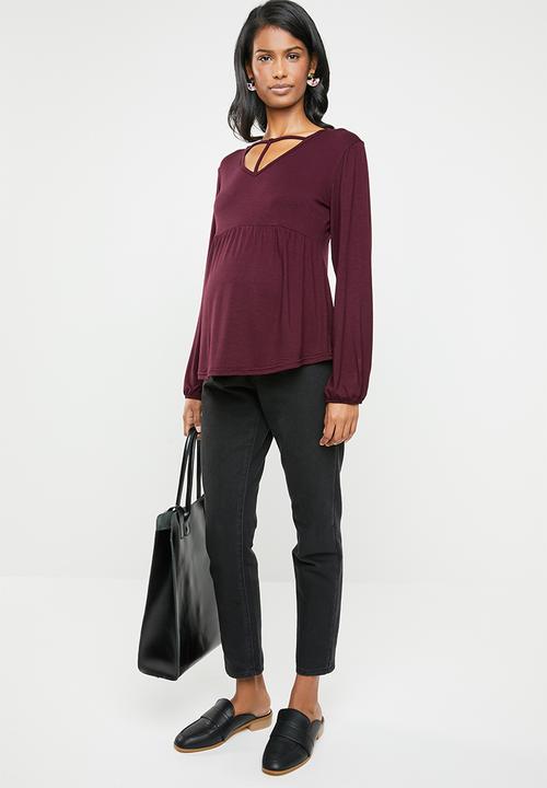 edit Maternity - T-detail blouse - purple