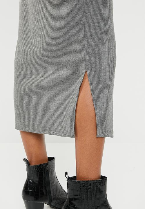 edit Maternity - Button down ribbed dress - grey
