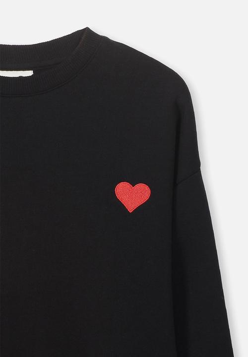 Cotton On - Sage longline crew - black