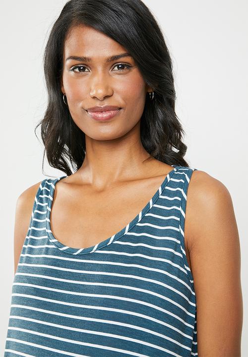 edit Maternity - Basic tank top - blue & white