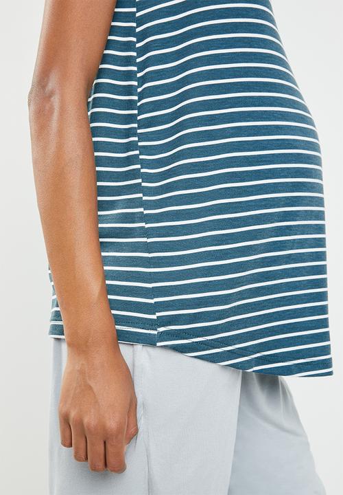 edit Maternity - Basic tank top - blue & white