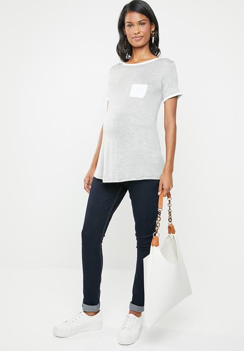edit Maternity - Maternity pocket T-shirt - grey
