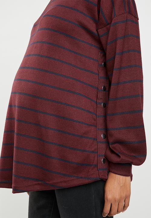 edit Maternity - Maternity studded jersey - burgundy