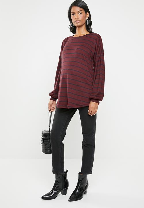 edit Maternity - Maternity studded jersey - burgundy
