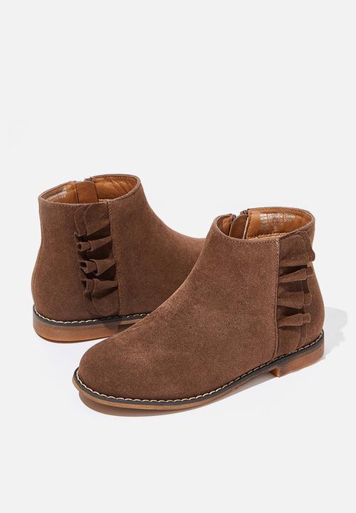 Cotton On - Ruffle ankle boot - brown