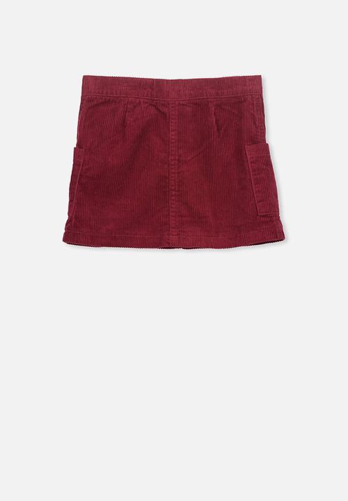 Cotton On - Rose cord skirt - red