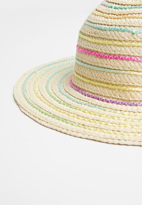 Pop Candy - Straw fedora hats - multi